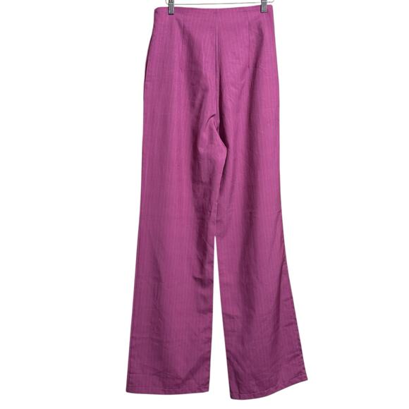 Kyo pink purple pin stripe high rise TALL trousers with pockets - women's 6 - Picture 6 of 6